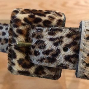 Fashionable leopard print pony hair belt